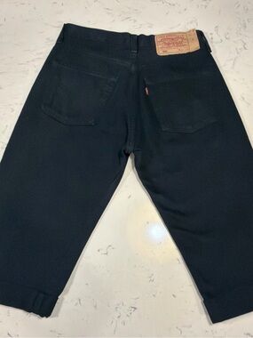 Levi's 501 1998 Black Button fly jeans w28 L32 *HEMMED TO 14” Y2K Vintage EURO